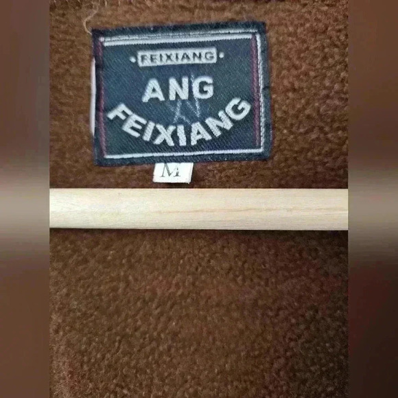 Brown 70's Retro Fuzzy Jacket with Collar Size Medium - Picture 10 of 11